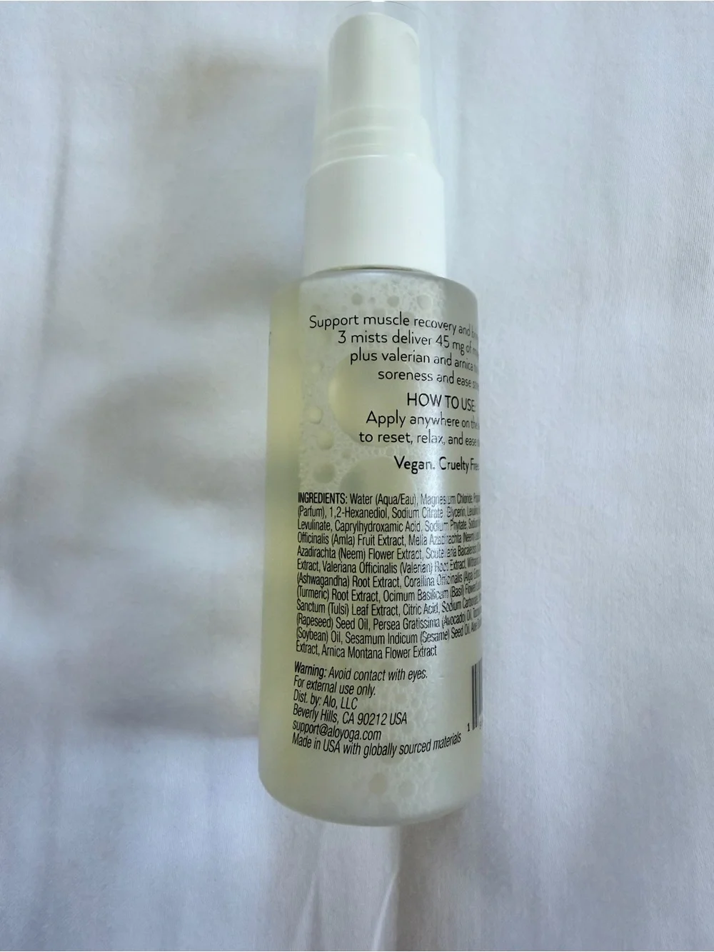Alo Wellness new System Magnesium Reset Spray 1.7 oz 50ml Valerian Arnica